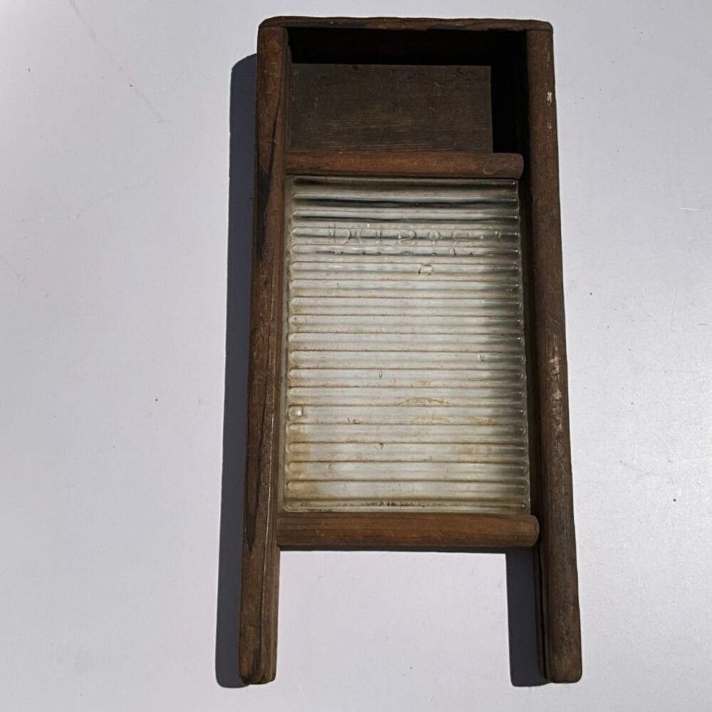 Antique Crystal small glass washboard rare small size must see - Picture 3 of 7